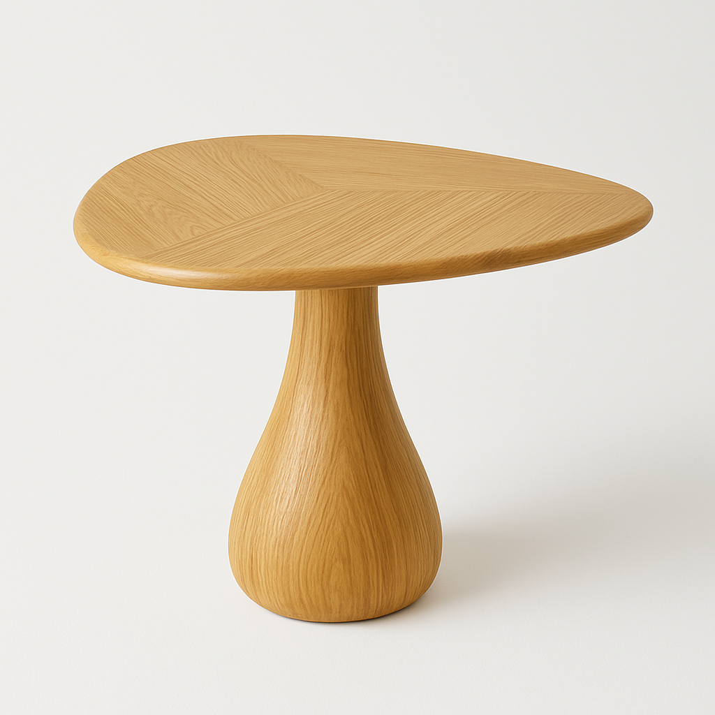 Modern Üçgen Formlu Doğal Ahşap Masa