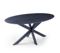002 Oval Siyah Meşe Masa